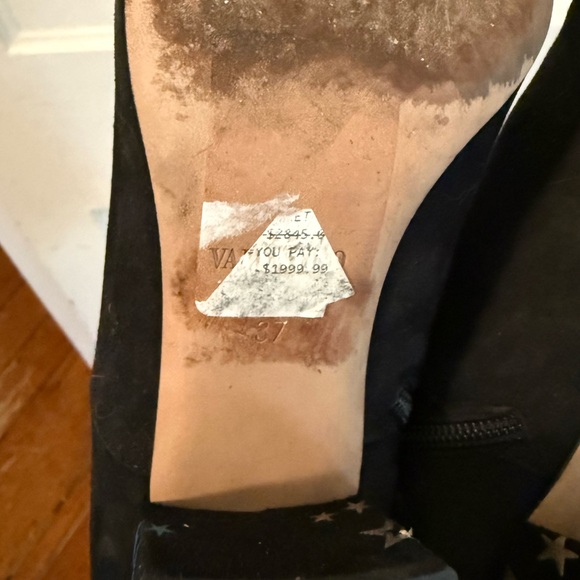 Valentino Celestial Metallic Suede Tall Heeled Boots - Picture 7 of 7